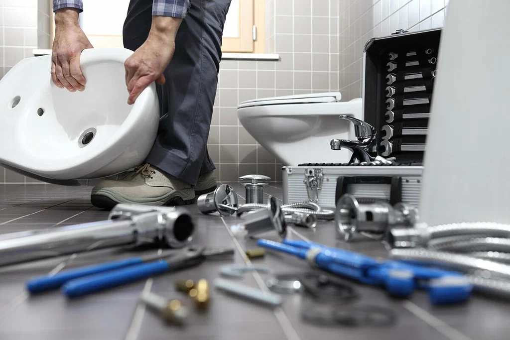 Plumbing tools prepared for a bathroom repair in Douglasville
